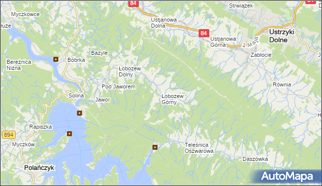 mapa Łobozew Górny, Łobozew Górny na mapie Targeo