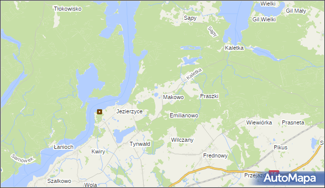mapa Makowo gmina Iława, Makowo gmina Iława na mapie Targeo