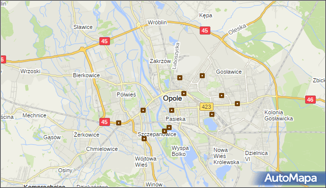 mapa Opola, Opole na mapie Targeo