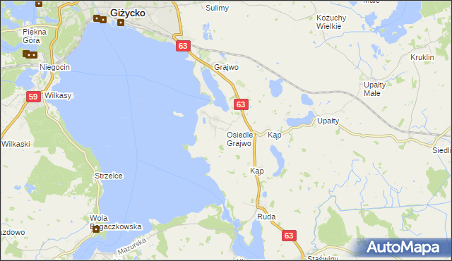 mapa Osiedle Grajwo, Osiedle Grajwo na mapie Targeo