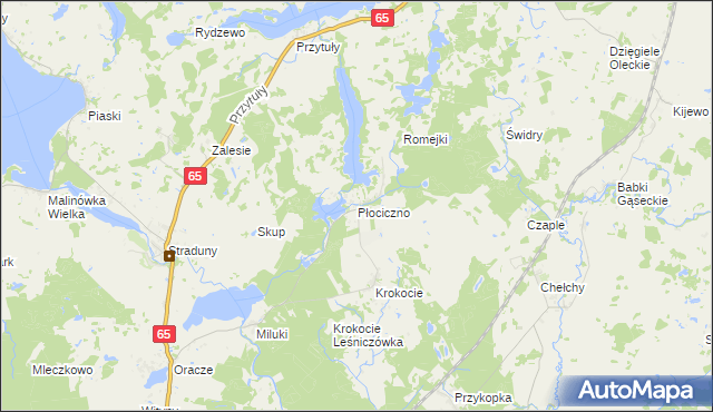 mapa Płociczno gmina Ełk, Płociczno gmina Ełk na mapie Targeo