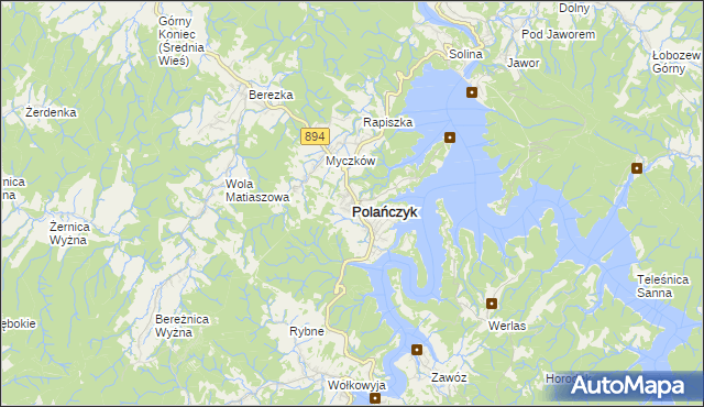 mapa Polańczyk, Polańczyk na mapie Targeo