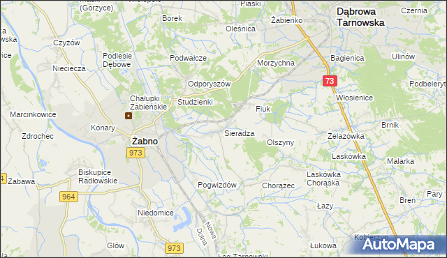 mapa Sieradza, Sieradza na mapie Targeo