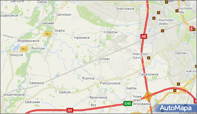 mapa Smolec, Smolec na mapie Targeo
