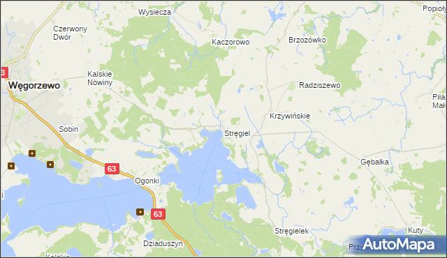 mapa Stręgiel, Stręgiel na mapie Targeo