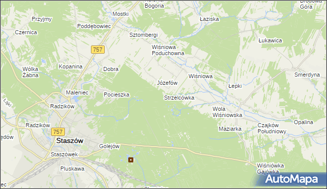 mapa Strzelcówka, Strzelcówka na mapie Targeo