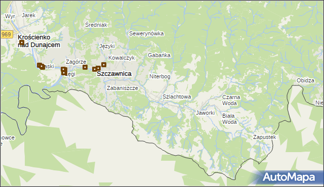 mapa Szlachtowa, Szlachtowa na mapie Targeo