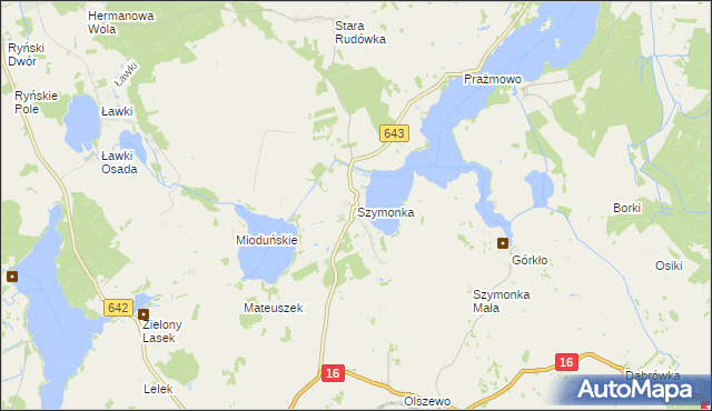 mapa Szymonka, Szymonka na mapie Targeo