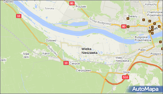 mapa Wielka Nieszawka, Wielka Nieszawka na mapie Targeo