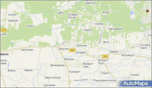 mapa Wiktorów gmina Leszno, Wiktorów gmina Leszno na mapie Targeo
