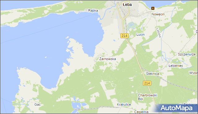 mapa Żarnowska, Żarnowska na mapie Targeo