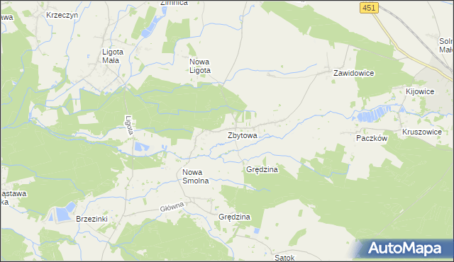 mapa Zbytowa, Zbytowa na mapie Targeo