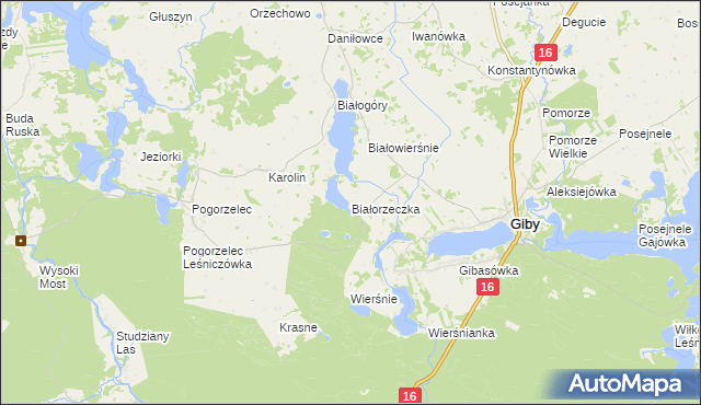 mapa Białorzeczka, Białorzeczka na mapie Targeo