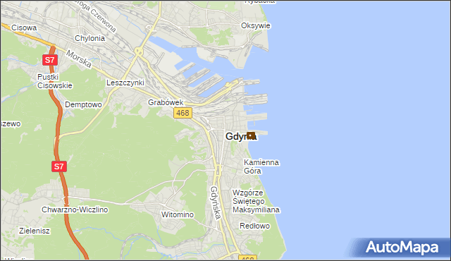 mapa Gdyni, Gdynia na mapie Targeo