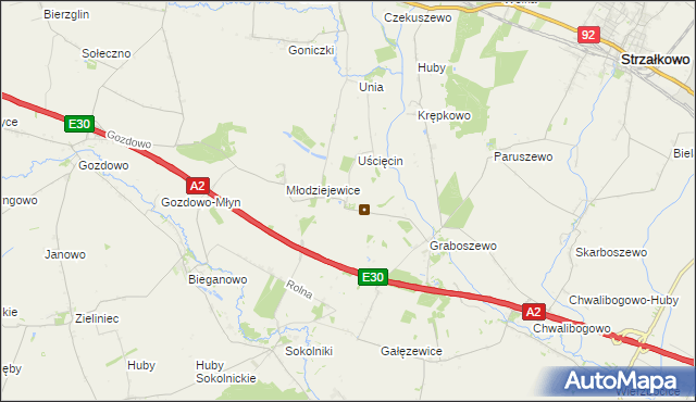 mapa Kościanki gmina Strzałkowo, Kościanki gmina Strzałkowo na mapie Targeo