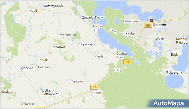 mapa Kosiły, Kosiły na mapie Targeo