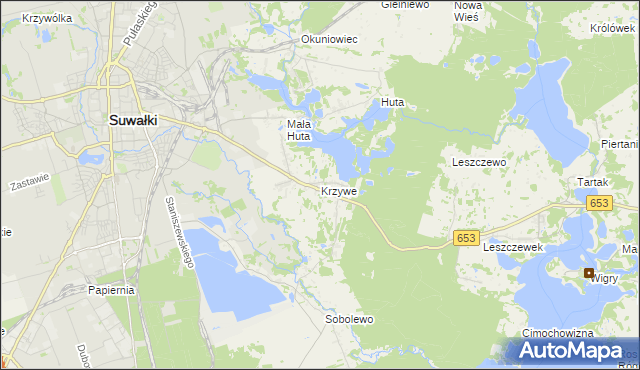 mapa Krzywe gmina Suwałki, Krzywe gmina Suwałki na mapie Targeo