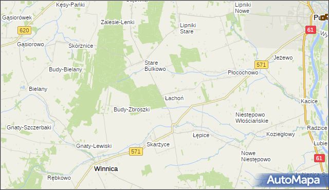 mapa Łachoń, Łachoń na mapie Targeo