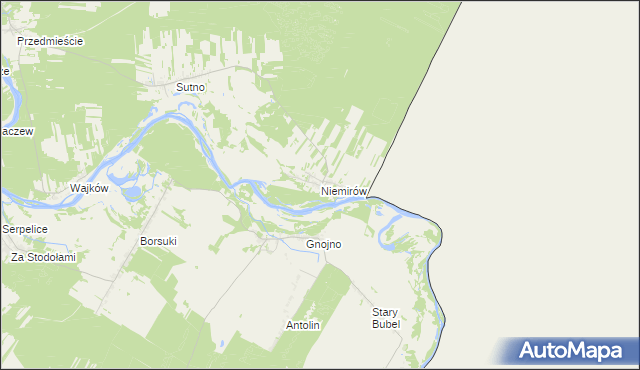 mapa Niemirów gmina Mielnik, Niemirów gmina Mielnik na mapie Targeo