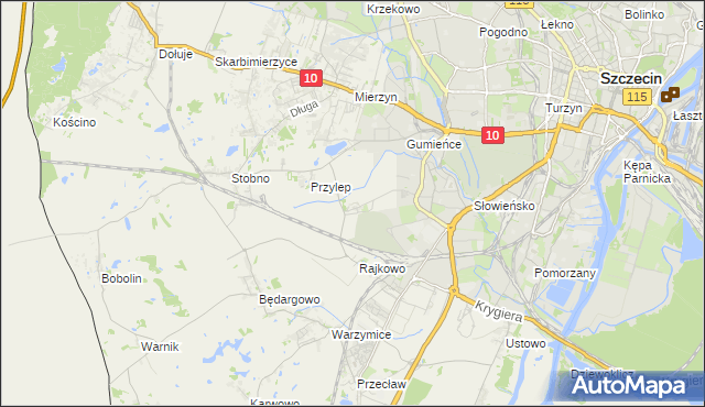 mapa Ostoja gmina Kołbaskowo, Ostoja gmina Kołbaskowo na mapie Targeo