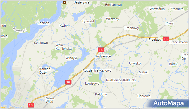 mapa Rudzienice, Rudzienice na mapie Targeo