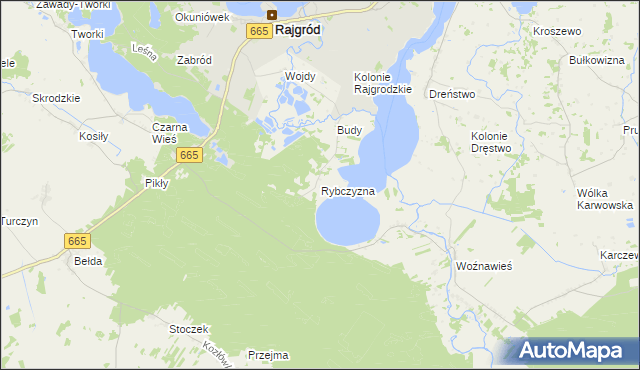 mapa Rybczyzna, Rybczyzna na mapie Targeo