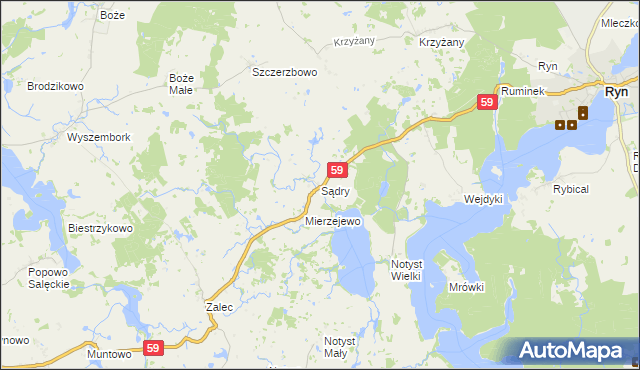 mapa Sądry, Sądry na mapie Targeo