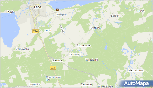 mapa Szczenurze, Szczenurze na mapie Targeo