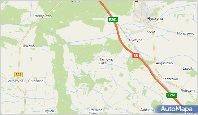 mapa Tarnowa Łąka, Tarnowa Łąka na mapie Targeo