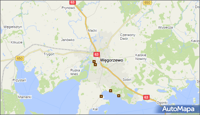 mapa Węgorzewo, Węgorzewo na mapie Targeo