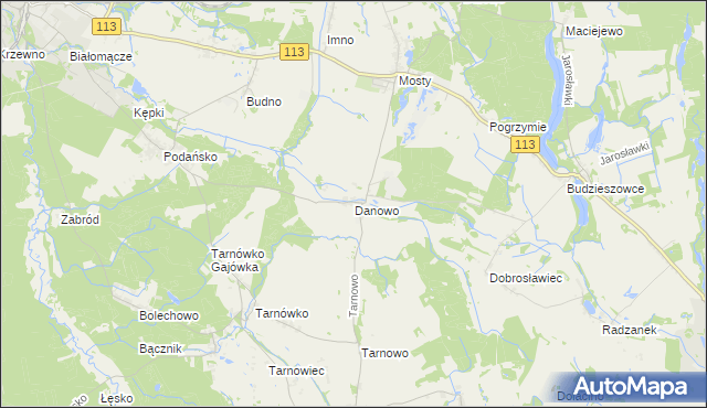 mapa Danowo gmina Goleniów, Danowo gmina Goleniów na mapie Targeo