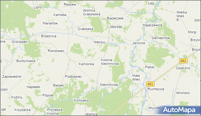 mapa Kolonia Niechmirów, Kolonia Niechmirów na mapie Targeo