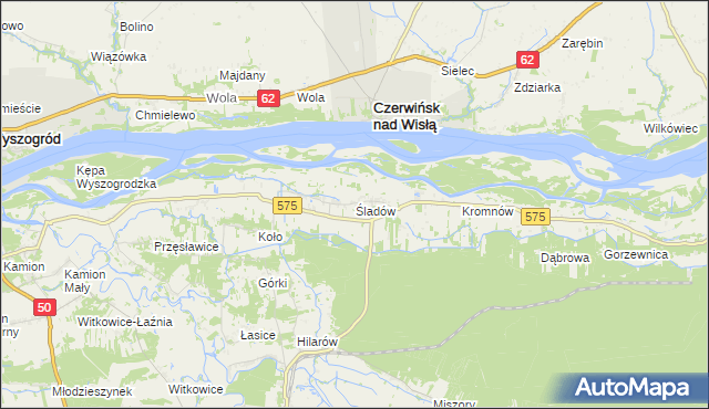 mapa Śladów gmina Brochów, Śladów gmina Brochów na mapie Targeo