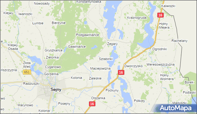 mapa Sztabinki, Sztabinki na mapie Targeo