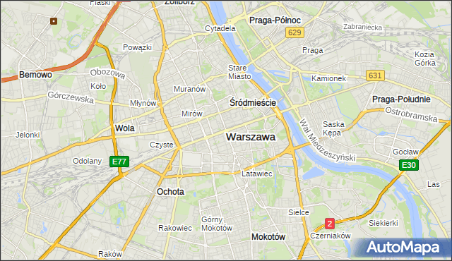 mapa Warszawy, Warszawa na mapie Targeo