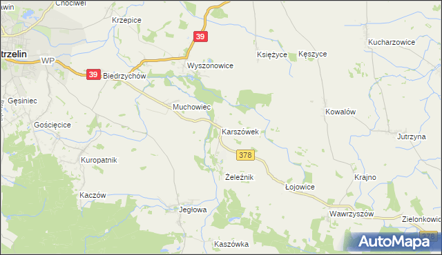 mapa Karszówek, Karszówek na mapie Targeo