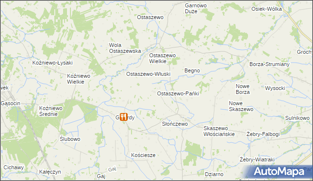 mapa Ostaszewo-Pańki, Ostaszewo-Pańki na mapie Targeo