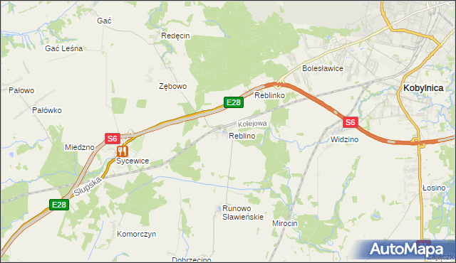 mapa Reblino, Reblino na mapie Targeo