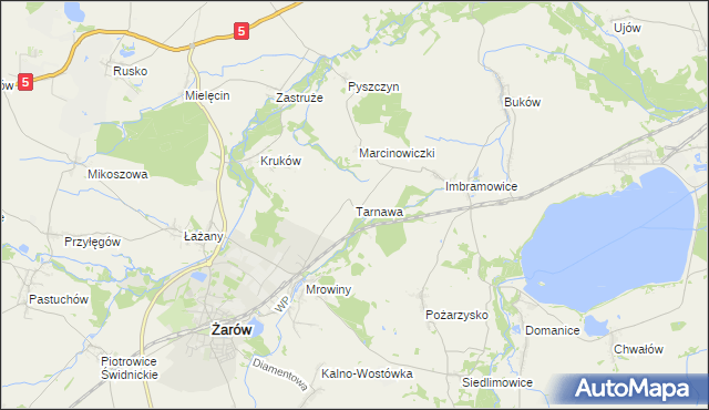 mapa Tarnawa gmina Żarów, Tarnawa gmina Żarów na mapie Targeo