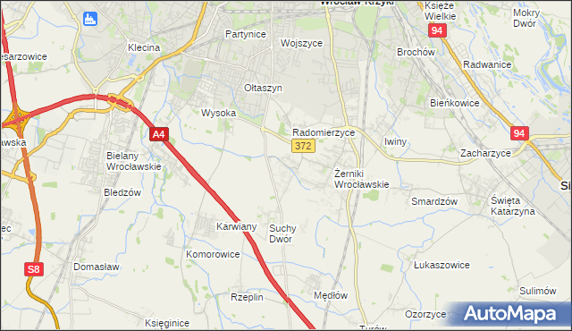 mapa Biestrzyków, Biestrzyków na mapie Targeo