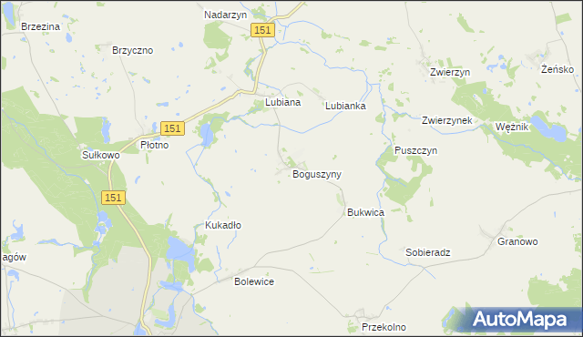 mapa Boguszyny, Boguszyny na mapie Targeo