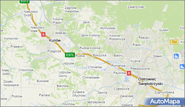 mapa Boksycka, Boksycka na mapie Targeo