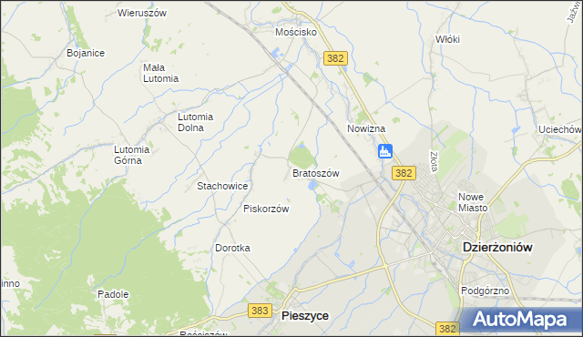 mapa Bratoszów, Bratoszów na mapie Targeo