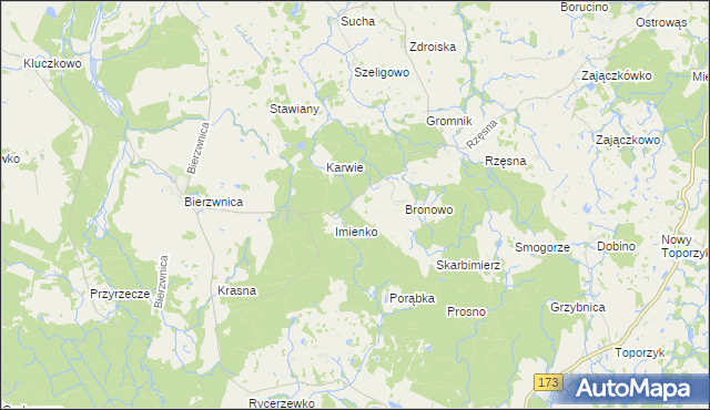 mapa Bronówko, Bronówko na mapie Targeo