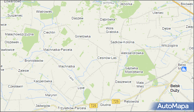 mapa Cesinów-Las, Cesinów-Las na mapie Targeo