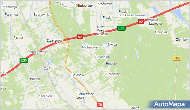 mapa Chyleniec, Chyleniec na mapie Targeo