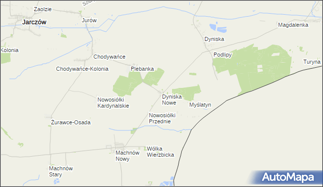 mapa Dyniska Nowe, Dyniska Nowe na mapie Targeo