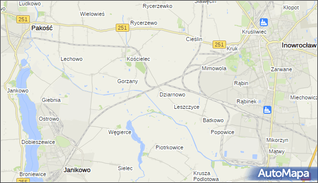 mapa Dziarnowo gmina Pakość, Dziarnowo gmina Pakość na mapie Targeo