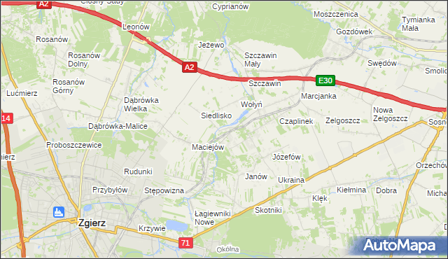 mapa Glinnik gmina Zgierz, Glinnik gmina Zgierz na mapie Targeo