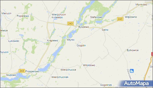 mapa Gogolin gmina Koronowo, Gogolin gmina Koronowo na mapie Targeo